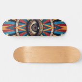 Skateboard Mauvais Œil Géométrique Rétro (Horz)