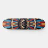 Skateboard Mauvais Œil Géométrique Rétro (Horz)
