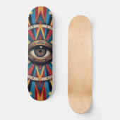 Skateboard Mauvais Œil Géométrique Rétro (Recto)