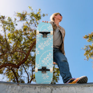Skateboard Maz Floral Bubbles Polka Dot - Blanc Bébé Bleu