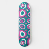 Skateboard Maz Oeufs psychédéliques - Magenta Blanc Turquoise (Recto)