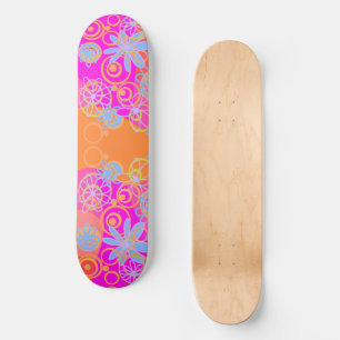 Skateboard Mazipoodé bulles florales Multi rose orange bleu