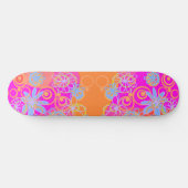 Skateboard Mazipoodé bulles florales Multi rose orange bleu (Horz)