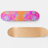 Skateboard Mazipoodé bulles florales Multi rose orange bleu (Horz)