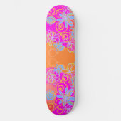 Skateboard Mazipoodé bulles florales Multi rose orange bleu (Recto)