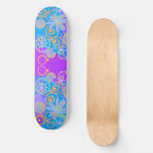 Skateboard Mazipoodles bulles florales Multi Blue Orange Blue (Recto)