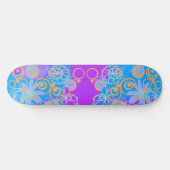 Skateboard Mazipoodles bulles florales Multi Blue Orange Blue (Horz)
