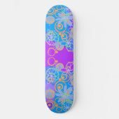 Skateboard Mazipoodles bulles florales Multi Blue Orange Blue (Recto)