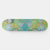 Skateboard Mazipoodles bulles florales Multi Vert Orange Bleu (Horz)