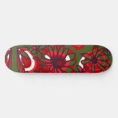 Skateboard Mazipoodles Love Flowers - Vert Rouge Noir Blanc (Horz)