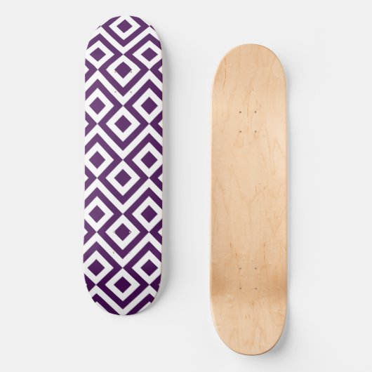 Skateboard Meandre violet et blanc (Recto)