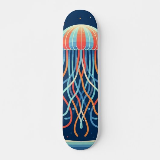 Skateboard méduse marine/plage/côtière (Devant)