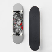 Skateboard Méduse principale de fille de serpent du mythe (Recto)