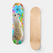 Skateboard Meerkat Et Fleurs, (Recto)