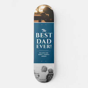 Skateboard Meilleur papa Jamais Bleu Père`s Day 2 Collage pho