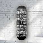 Skateboard Meilleur papa jamais Cool Instagram tendance Colla<br><div class="desc">Photo Instagram moderne Collage pour le meilleur papa jamais! Personnalisez avec vos photos de famille personnalisées ainsi que des messages avec des noms et faites de ce cadeau de Fête des pères ou d'anniversaire le plus cool jamais! Ce design est noir et blanc. Pour la version couleur, cliquez ici :...</div>