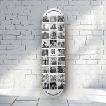 Skateboard Meilleur papa jamais Cool Instagram tendance Colla<br><div class="desc">Photo Instagram moderne Collage pour le meilleur papa jamais! Personnalisez avec vos photos de famille personnalisées ainsi que des messages avec des noms et faites de ce cadeau de Fête des pères ou d'anniversaire le plus cool jamais! Ce design est noir et blanc. Pour la version couleur, cliquez ici :...</div>
