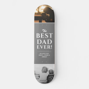 Skateboard Meilleur papa jamais gris Père`s Day 2 Photo Colla