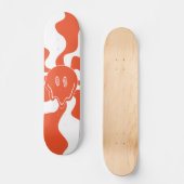 Skateboard Mélange de sourire en orange et blanc (Recto)