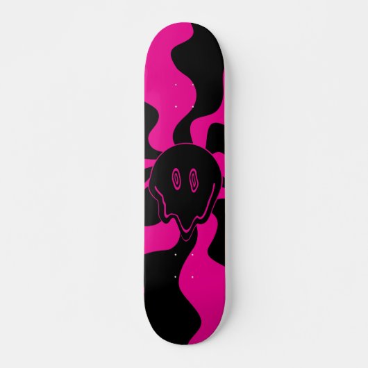 Skateboard Melt de sourire - Magenta et noir (Devant)