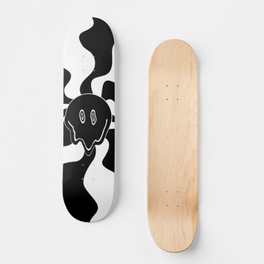 Skateboard Melt de sourire - Noir et Blanc (Recto)