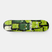 Skateboard Meow Mania - Joli Amoureux des chats Doodle Vert (Horz)