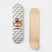 Skateboard MEOWDY ! Dessin Mustache Chat Cowboy Gunslinger (Recto)