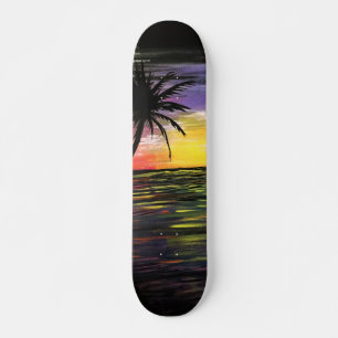 Skateboard Mer du coucher du soleil