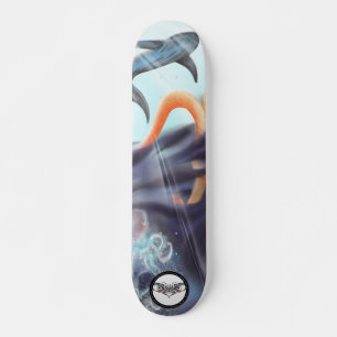 Skateboard Merle de poulpe de baleine méduse brillant Monde d