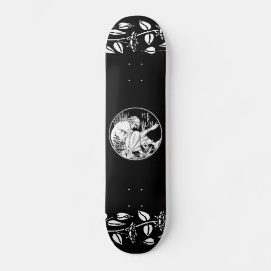 Skateboard Merlin imaginaire Art Nouveau (Recto)