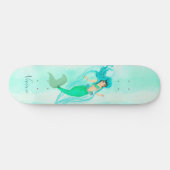 Skateboard  Mermaid Girly Queue Verte Bleue  (Horz)