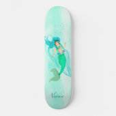 Skateboard  Mermaid Girly Queue Verte Bleue  (Recto)