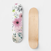 Skateboard Mes fleurs de jardin (technique de l'aquarelle) (Recto)