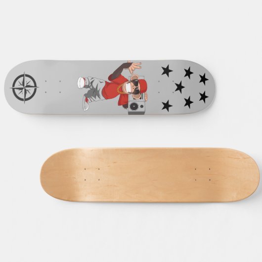 Skateboard met een creatieve en mooie aap (Horizontaal)