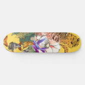 SKATEBOARD MET JAPANESE TIGER EN STROOM (Horizontaal)