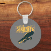 Skateboard met Schaats Tekst Sleutelhanger (Voorkant)