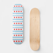 Skateboard met vlag van Chicago, Illinois (Voorkant)