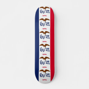 Skateboard met vlag van Iowa