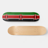 Skateboard met vlag van Kenia (Horizontaal)