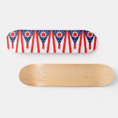 Skateboard met vlag van Ohio (Horizontaal)