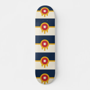 Skateboard met vlag van Tulsa, Oklahoma