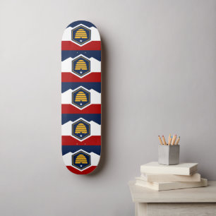 Skateboard met vlag van Utah, VS
