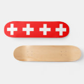 Skateboard met vlag van Zwitserland (Horizontaal)