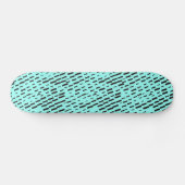 Skateboard met zwarte abstracte print. (Horizontaal)