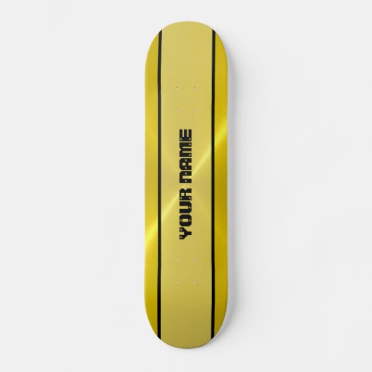 Skateboard Métal brillant d'acier inoxydable d'or (Recto)