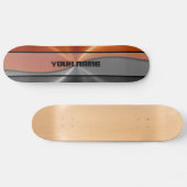 Skateboard Métal en acier inoxydable orange et gris brillant (Horz)