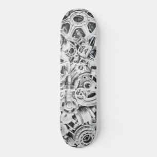 Skateboard Metal Gears Black White Photoboard