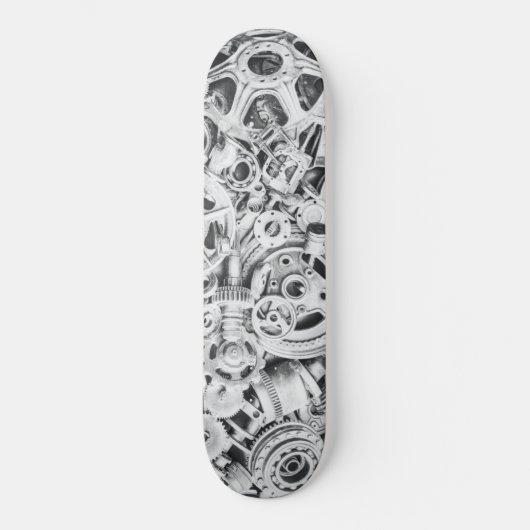 Skateboard Metal Gears Black White Photoboard (Recto)