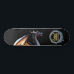 Skateboard *~* Métallic Élément Fierce BLUE Dragon AP88<br><div class="desc">(Code de recherche AP88 pour trouver des articles similaires ) Transfert facile vers d'autres produits Zazzle. DRAGON Élément Élémentaire avec ANNEAU de FEU / FLAMES / FLAME et MONOGRAMME INITIAL pour votre nom - Conserver ou modifier ou supprimer le texte. Cette Fierce Popular skateboard de tendance chinoise style personnalisé pro...</div>