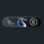 Skateboard *~* Métallique AP88 Dragon doré élémentaire BLEU<br><div class="desc">(Code de recherche AP88 pour trouver des articles similaires ) Transfert facile vers d'autres produits Zazzle. DRAGON Élément Élémentaire avec ANNEAU de FEU / FLAMES / FLAME et MONOGRAMME INITIAL pour votre nom - Conserver ou modifier ou supprimer le texte. Cette Fierce Popular skateboard de tendance chinoise style personnalisé pro...</div>